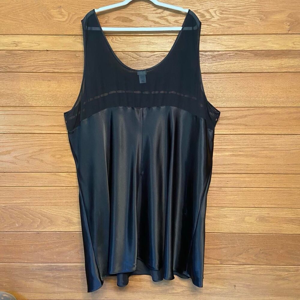 Vintage 5X 90s Y2K Petra black pink rose ribbon lace trim slip dress - Picture 3 of 4